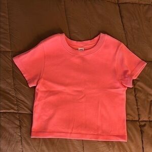 Coral Pink JoyLab Athletic Crop Top T Shirt NWOT